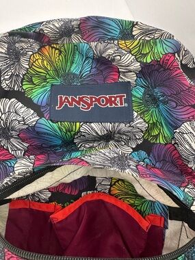 Jansport Rainbow Floral Backpack with Multicolor Blooms